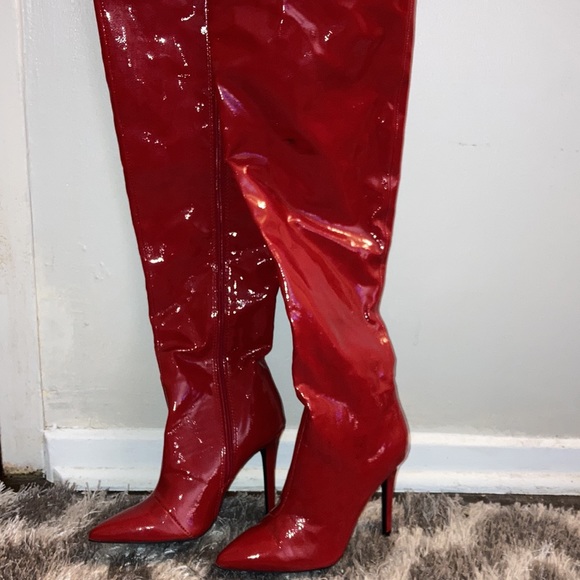 Stylish Thigh high Red Boots NWOT - Picture 6 of 6